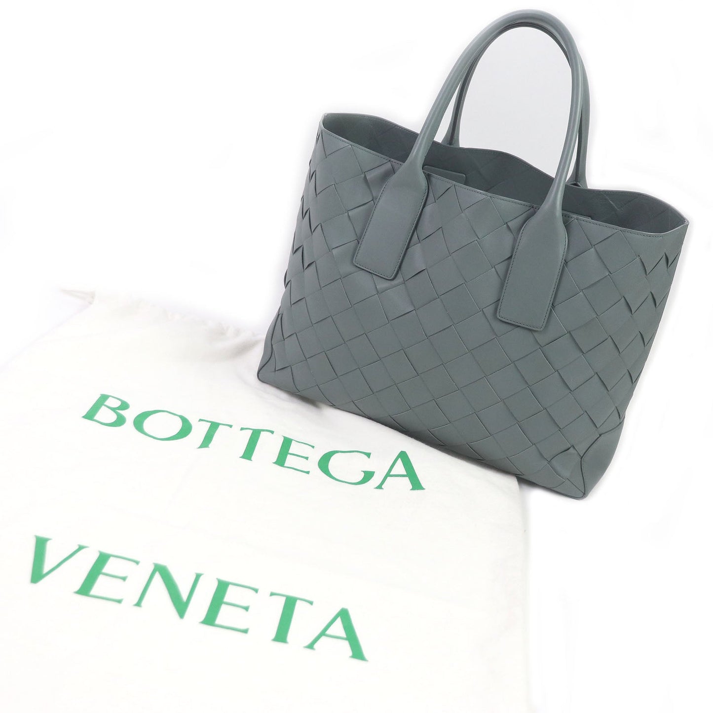 Bottegaveneta Tote Bag 629888 Main: Leather Blue Gray Type Mens Used Authentic