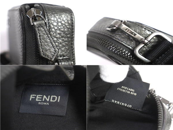 Fendi Shoulder Bag 7 M0344 Main: Leather Graphite, Graphite/Rubls Mini Camera Bag Mens Used Authentic