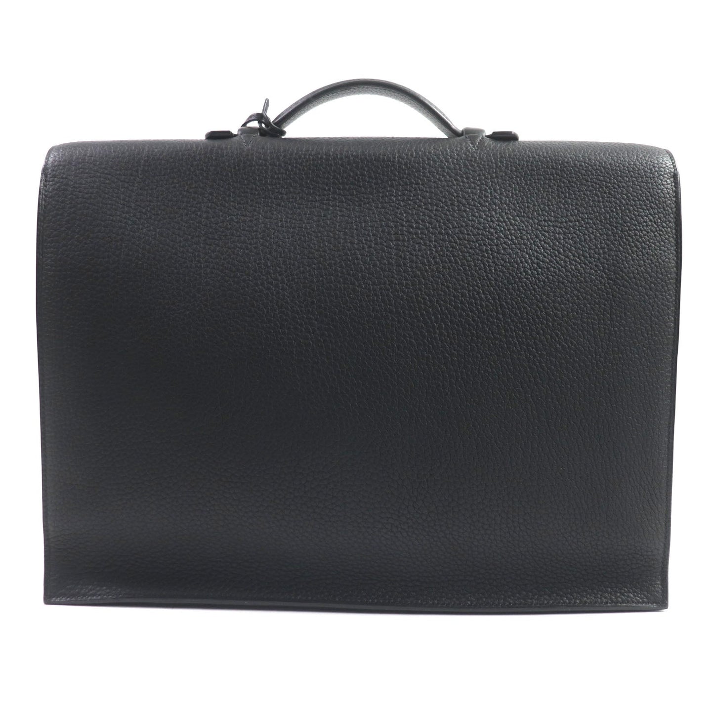 Hermes Briefcase Togo Black Sac Adepeche 38 Mens Used Authentic