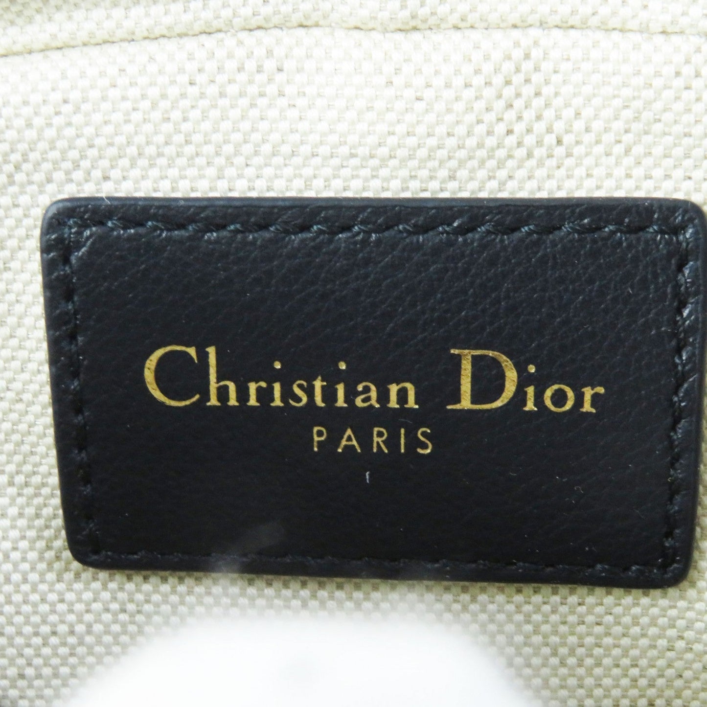 Christian Dior Waist Bag Main: Canvas, Part: Leather Navy Beige Oblique Women Used Authentic