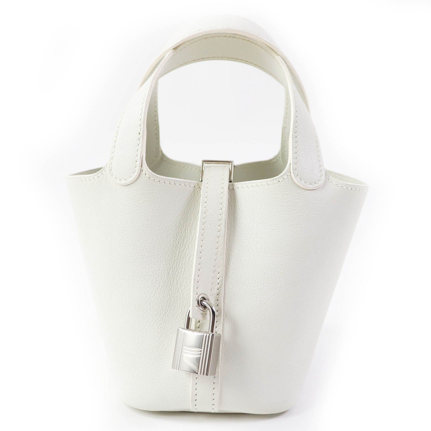 Hermes Handbag Evercolor White Picotanlock Micro Women Used Authentic