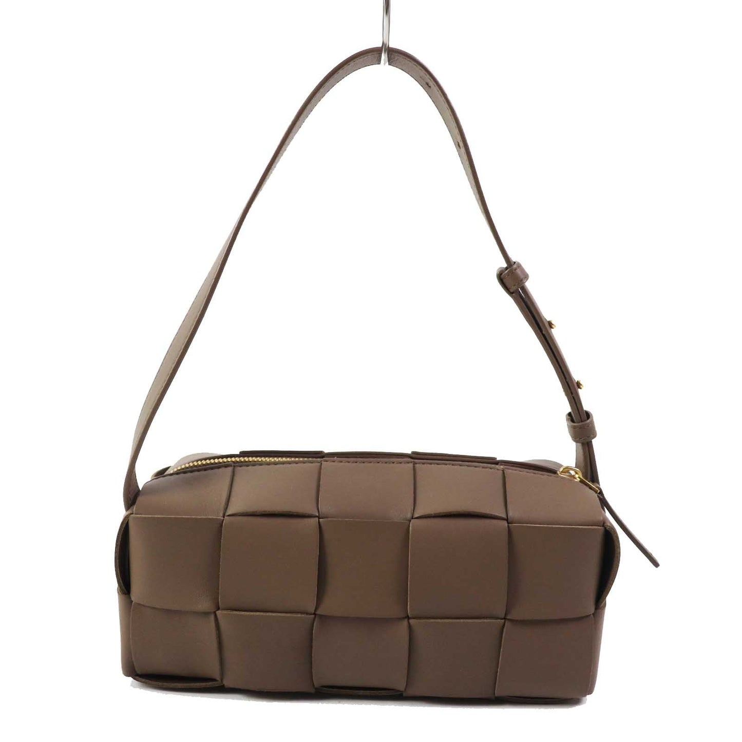 Bottegaveneta Shoulder Bag 729166 Main: Leather Taupe (Greige) Small Brick Cassette Women Used Authentic