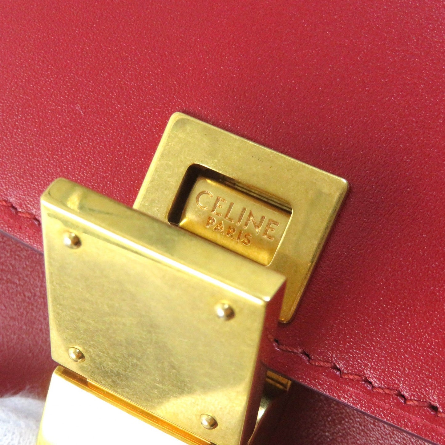 Celine Shoulder Bag 189183 Dls Main: Leather Red Classic Box Small Classic Box Small Women Used Authentic