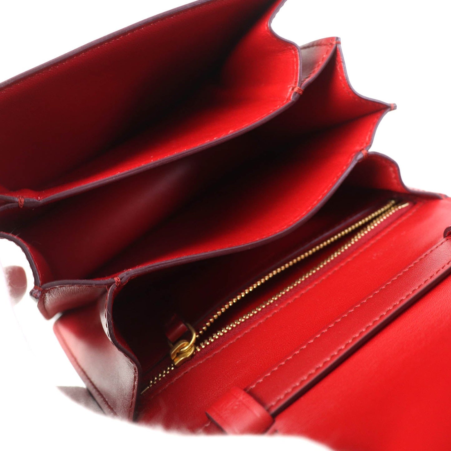 Celine Shoulder Bag 189183 Dls Main: Leather Red Classic Box Small Classic Box Small Women Used Authentic