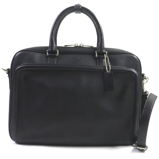 Coach Briefcase 71330 Safiano Leather Black Crosby Mens Used Authentic