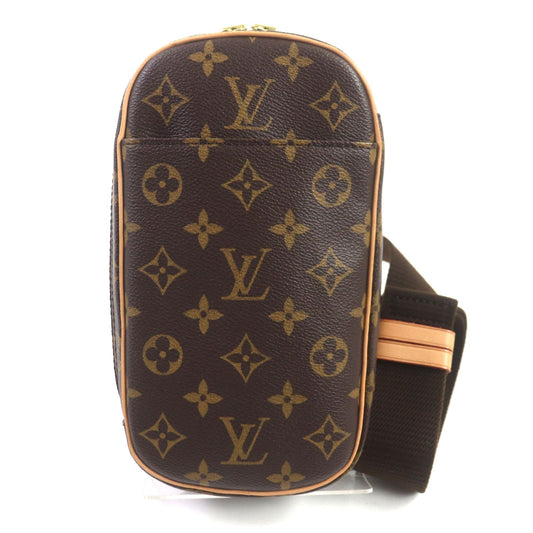 Louis Vuitton Sling Bag M51870 Monogram Canvas Brown Monogram Pochette Gange Mens Used Authentic