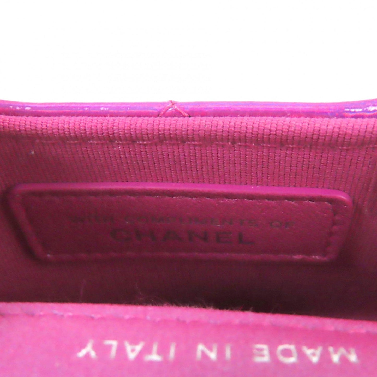 Chanel Pouch H43 Hhuu7 Main: Patent Leather Neon Pink Years Gift 2023 Women Used Authentic