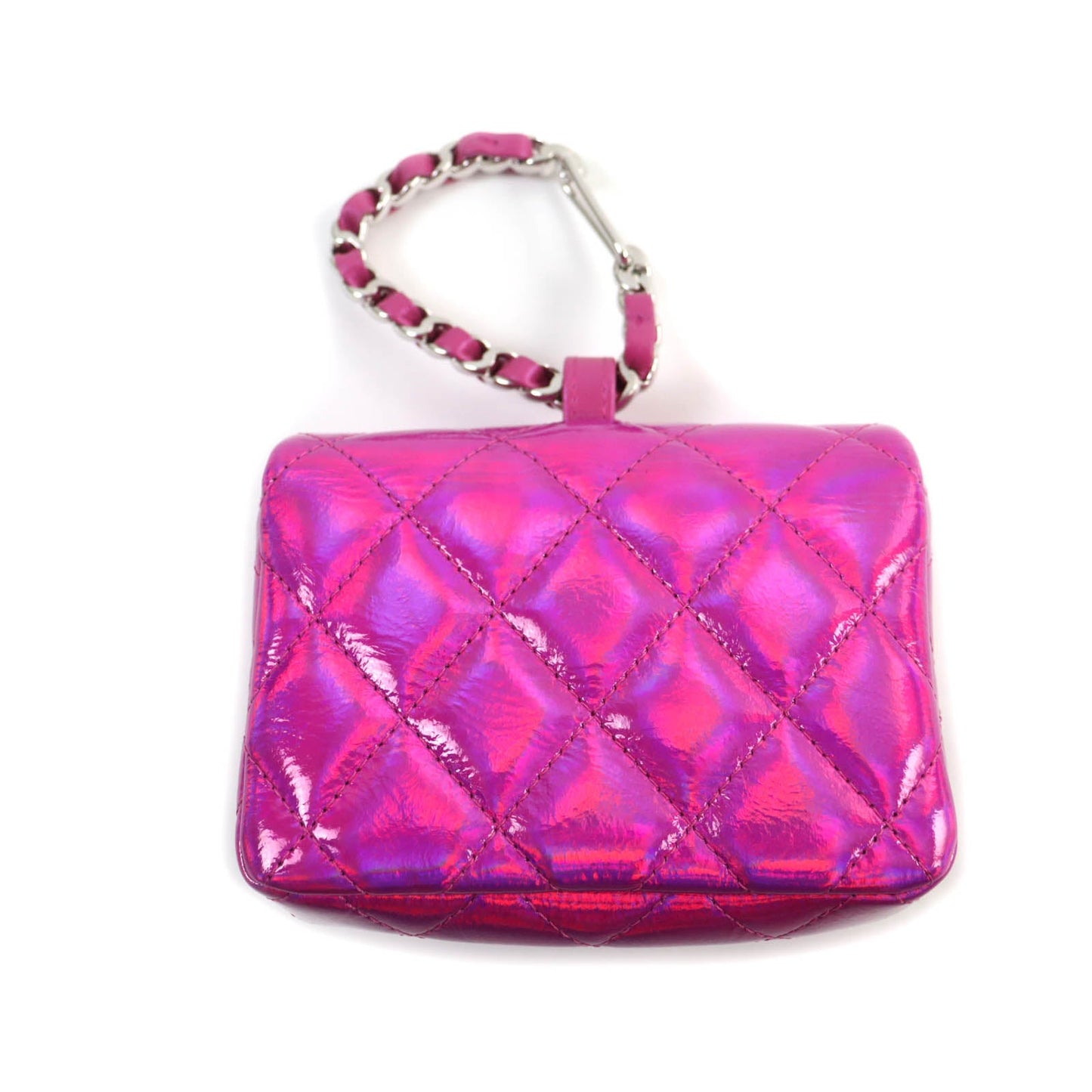 Chanel Pouch H43 Hhuu7 Main: Patent Leather Neon Pink Years Gift 2023 Women Used Authentic