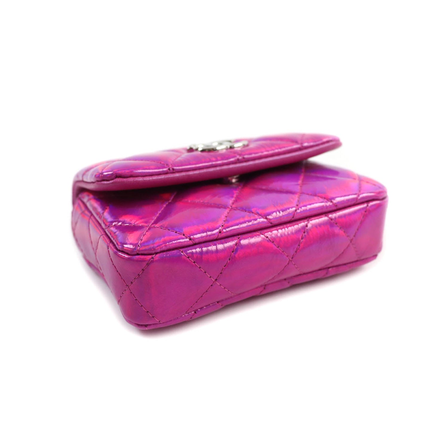 Chanel Pouch H43 Hhuu7 Main: Patent Leather Neon Pink Years Gift 2023 Women Used Authentic