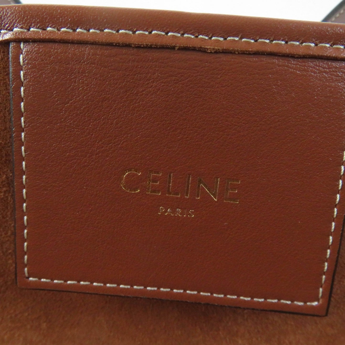 Celine Tote Bag 196953 Du3.04 Lu Main: Smooth Calfskin Tan Cuir Triomphe Kufan Medium Tote Bag Women Used Authentic