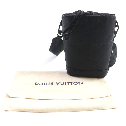 Louis Vuitton Shoulder Bag M82248 Calf Leather Black Monogram Shadow Noe Sling Mens Used Authentic