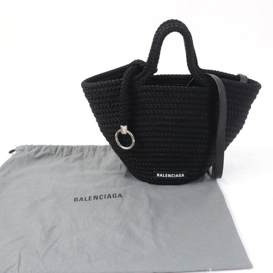 Balenciaga Handbag 695612 Nylon �[ Black Ibiza Small Women Used Authentic