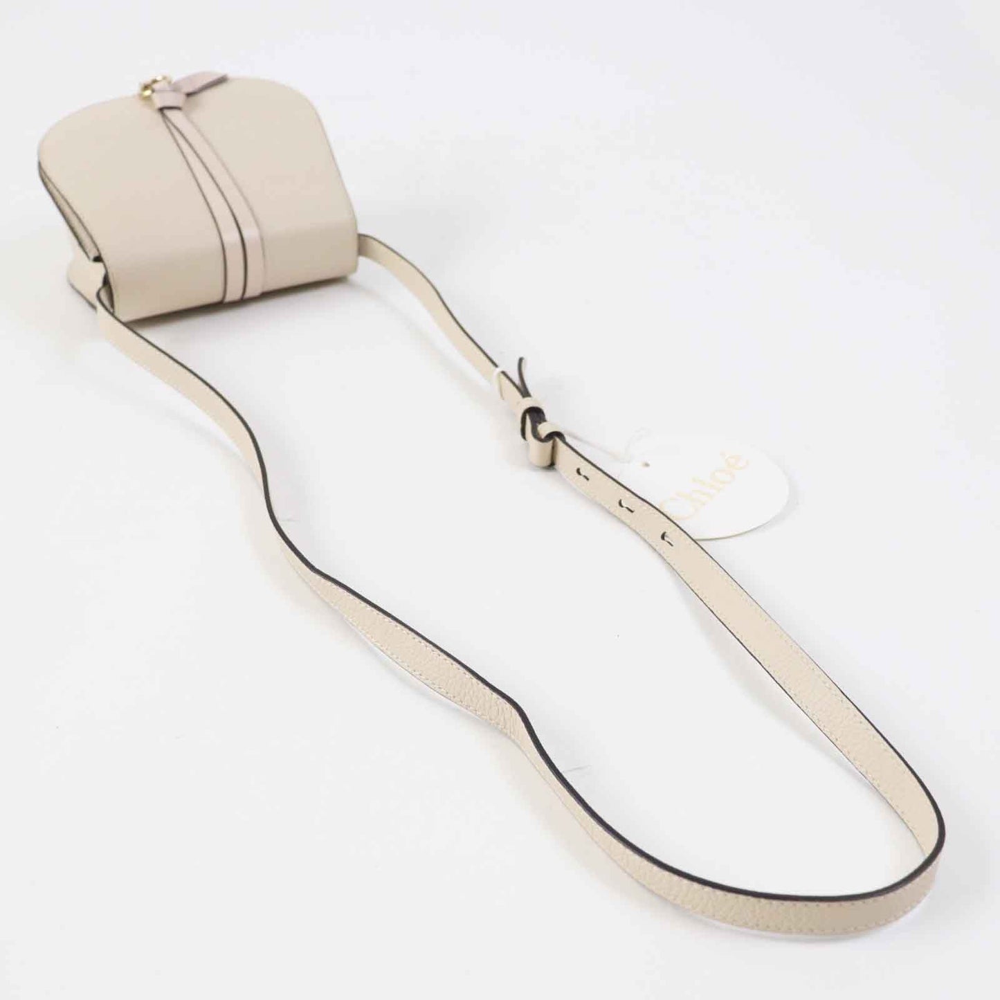 Chloe Shoulder Bag Chc22 Ap757 F Main: Leather Ivory Alphabet Mini Saddlebag Women Used Authentic