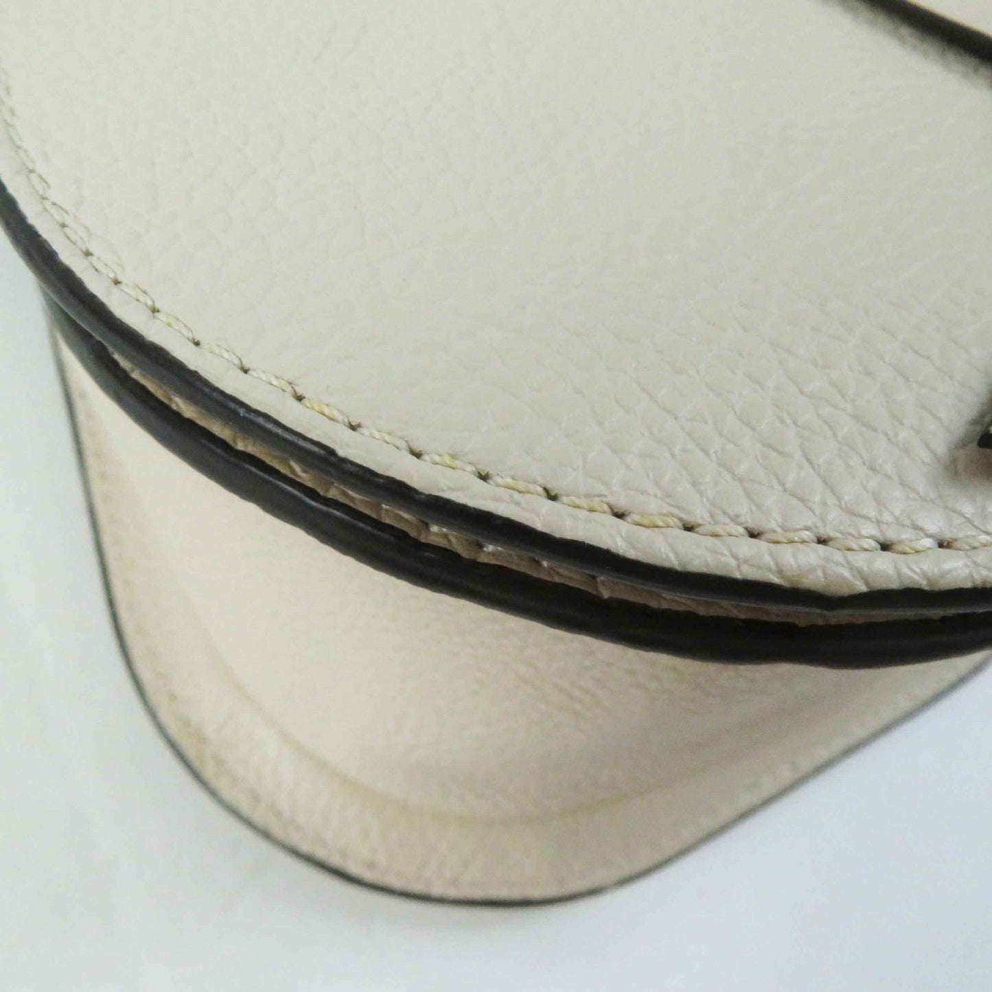 Chloe Shoulder Bag Chc22 Ap757 F Main: Leather Ivory Alphabet Mini Saddlebag Women Used Authentic