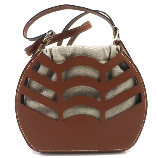 Chloe Shoulder Bag Chc22 Us479 G07247 Main: Leather, Part: Canvas Brown Kayan Women Used Authentic