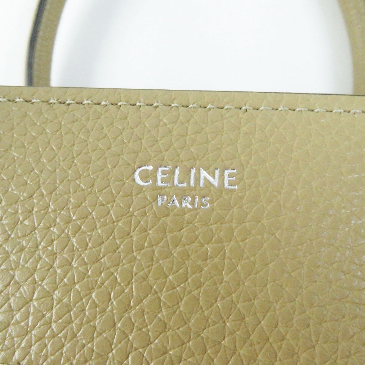 Celine Handbag 18979 Main: Calfskin Dune Luggage Micro Shopper Women Used Authentic