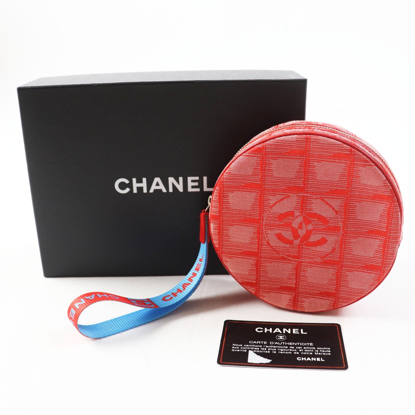 Chanel Pouch 6859809 No Nylon Notation (Nylon Type) Red New Travel Line Women Used Authentic