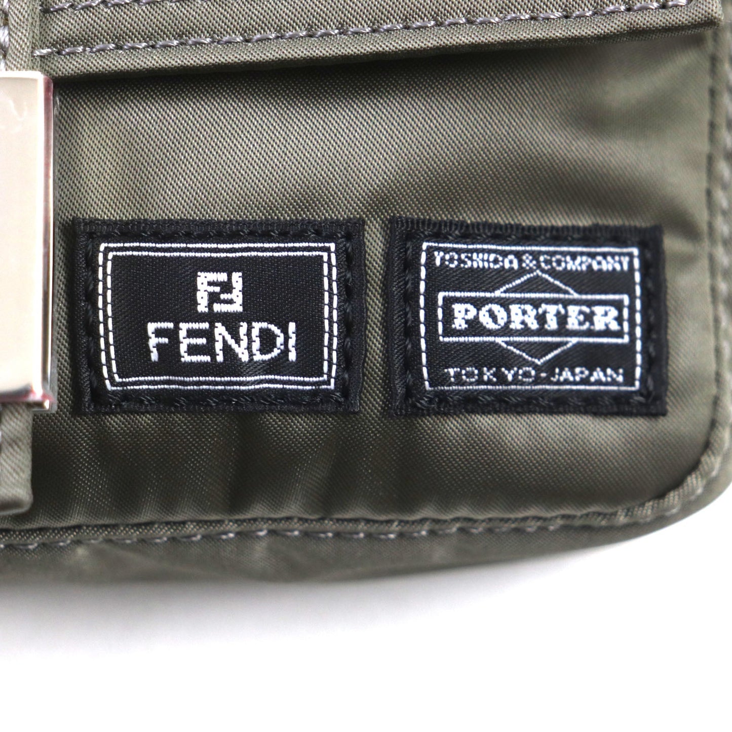 Fendi Sling Bag 7 As138 Main: Nylon, Part: Leather Gray Type Bucket Mini Phone Case Mens Used Authentic