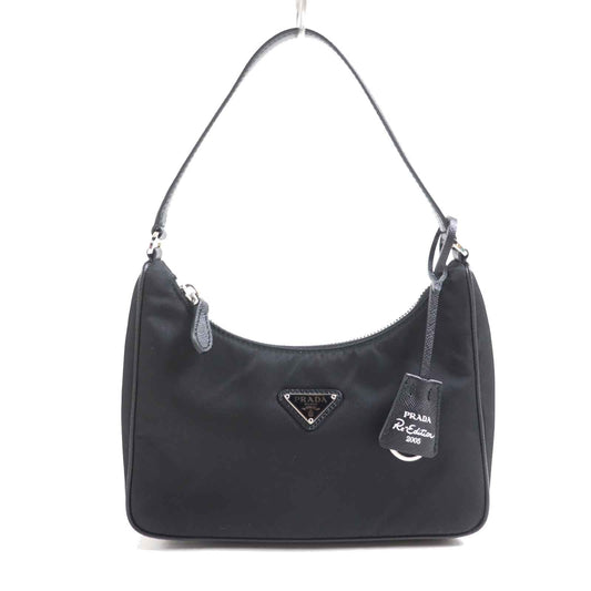 Prada Handbag 1 Ne204 Main: Nylon, Part: Cowhide Black Re Nylon Re Edition Women Used Authentic