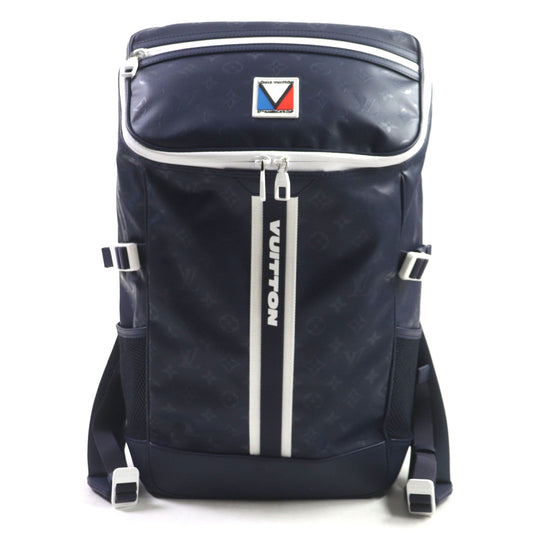 Louis Vuitton M11682 Main: Monogram Storm Canvas Navy Monogram Storm Mountain Backpack Mens Used Authentic