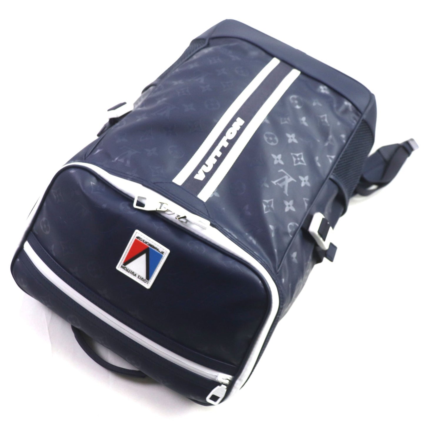 Louis Vuitton M11682 Main: Monogram Storm Canvas Navy Monogram Storm Mountain Backpack Mens Used Authentic