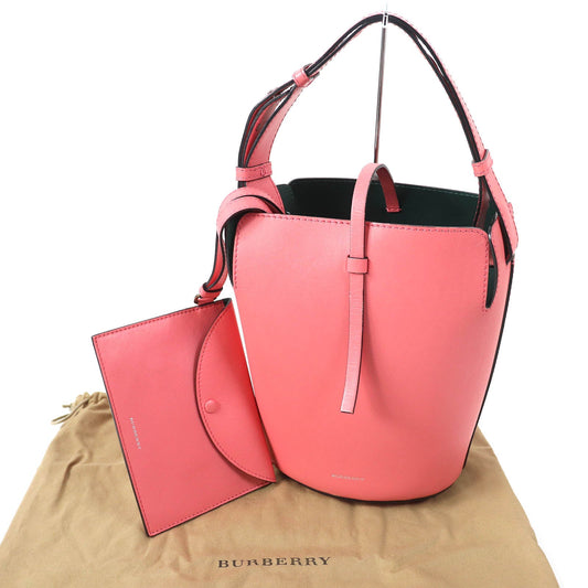 Burberry Handbag 4075872 Main: Leather Coral Pink Women Used Authentic