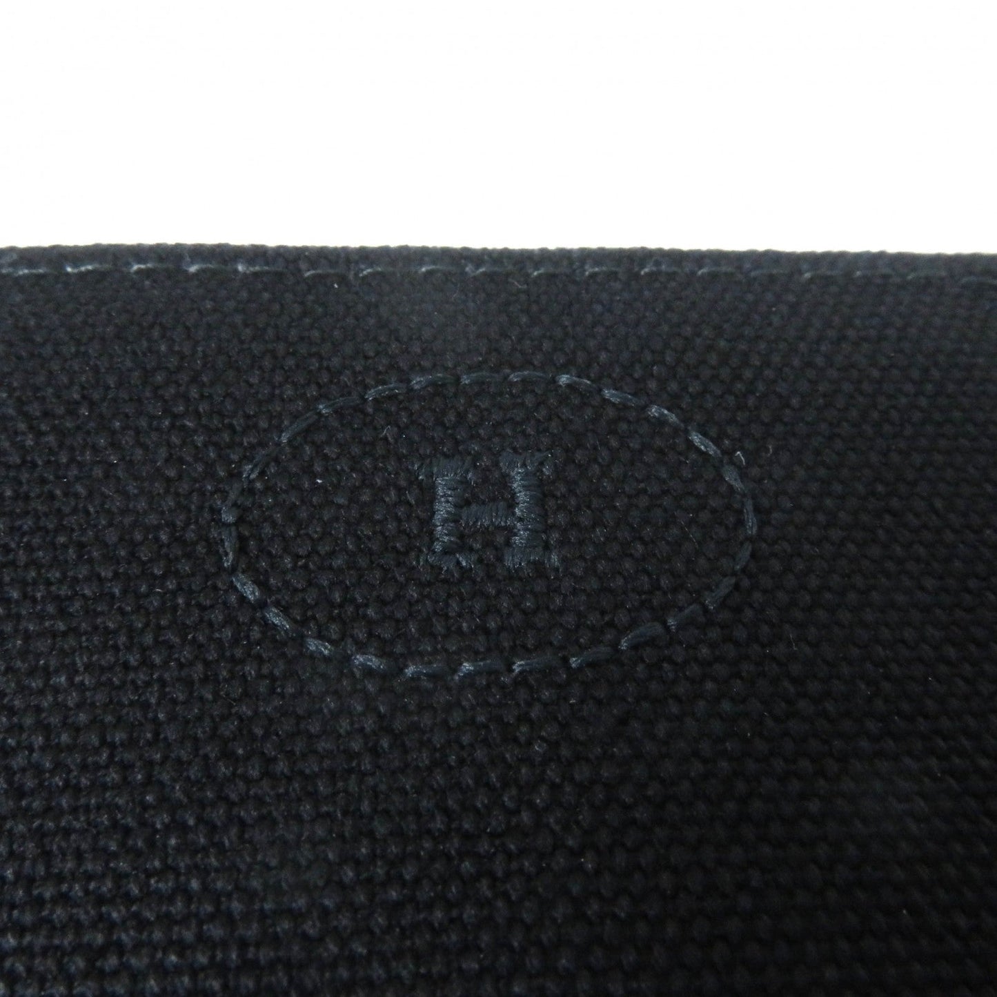 Hermes Cosmetics Pouch Main: Canvas Part: Leather Black Boride Pouch Mini Mini Women Used Authentic