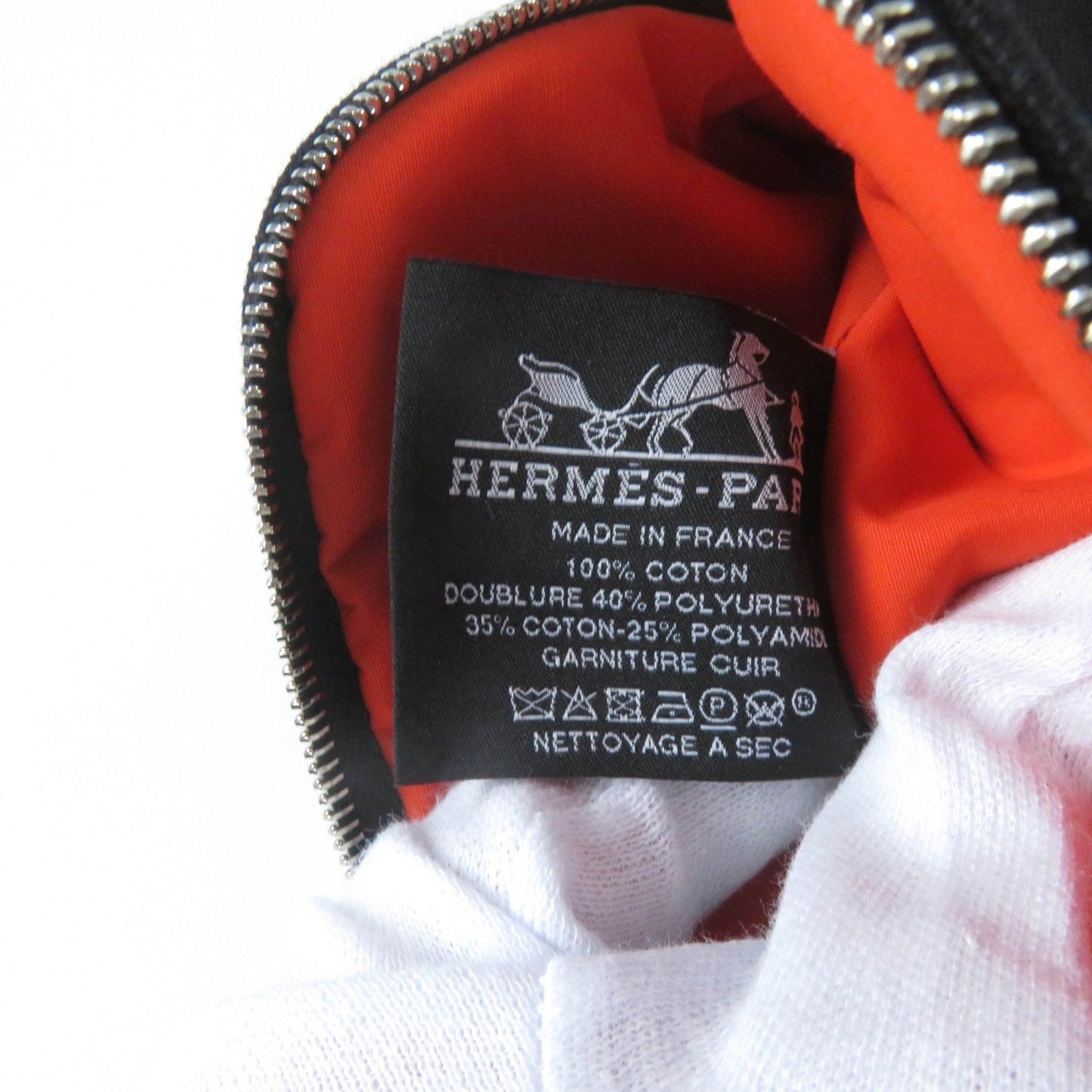 Hermes Cosmetics Pouch Main: Canvas Part: Leather Black Boride Pouch Mini Mini Women Used Authentic