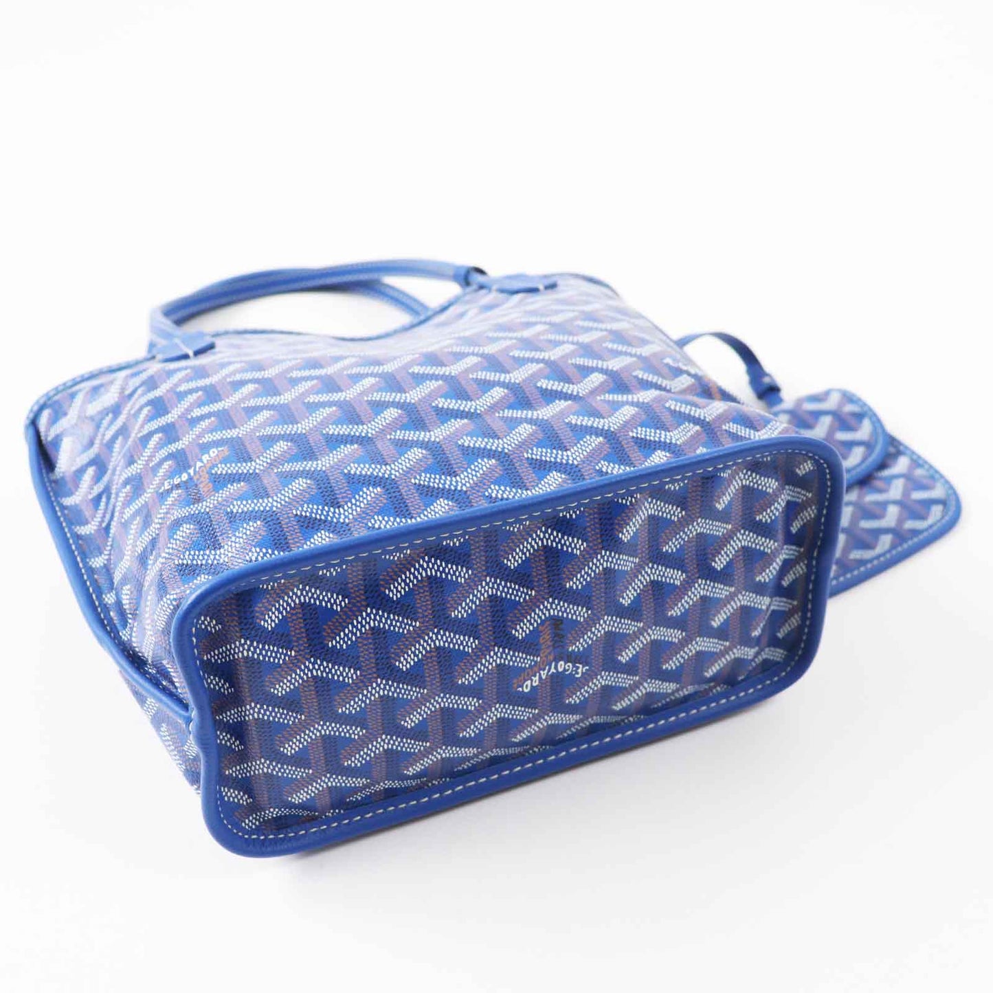 Goyard Tote Bag Main: Leather Sky Blue Anju Mini Women Used Authentic