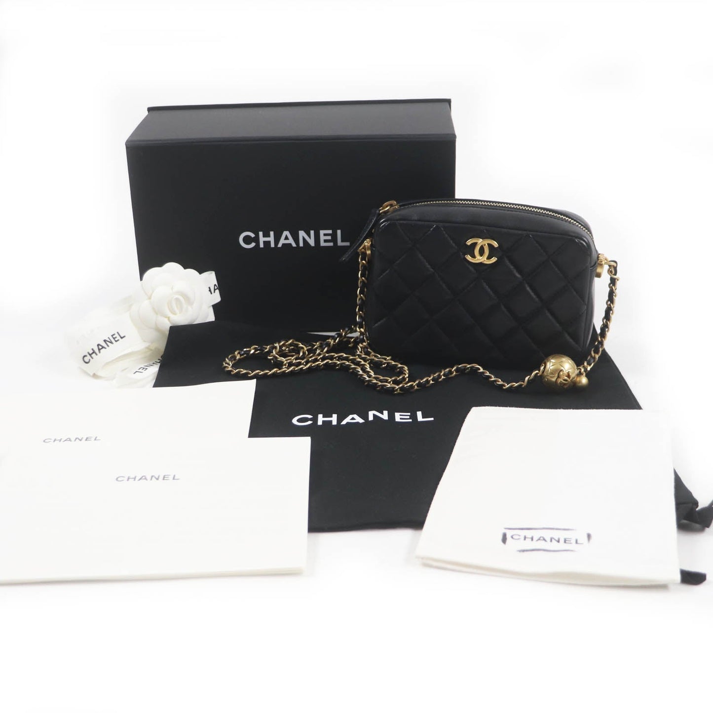 Chanel Shoulder Bag As3258 Main: Lambskin Black Matrasse Women Used Authentic