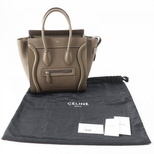 Celine Handbag 18979 Drummed Calfskin Suri Luggage Micro Shopper