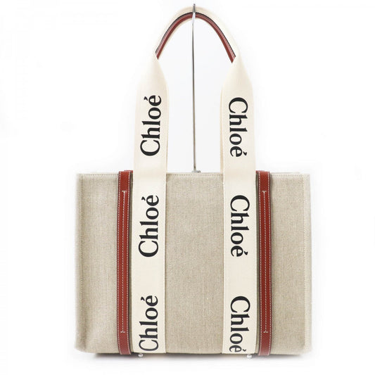 Chloe Tote Bag Chc22 As383 I2690 U Linen Beige Type Woody Medium