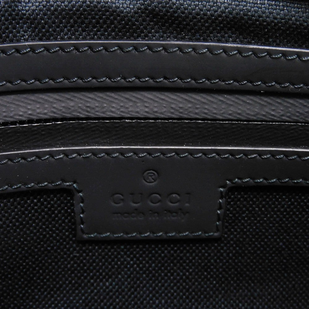 Gucci Sling Bag 771422 Aac4 F 1000 Rubber Effect Leather X Cotton Linen Black Current Waist Pouch, In Good Condition Gg Logo Embossed Gg Rubber Effect Belt Bag Unisex(unisex) Used Authentic