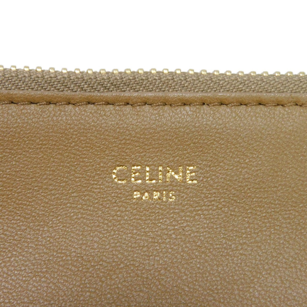 Celine Shoulder Bag 187603 Beb.02 Ba Smooth Lambskin Light Camel Foil Stamped Brown Lambskin Crossbody 3 Piece Pouch New Logo Trio Small Women(unisex) Used Authentic