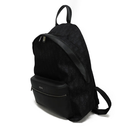 Dior Backpack 1 Peba088 Ypn H10 E Nylon X Grained Calfskin (Embossed) Black Oblique Galaxy Rider Mens Used Authentic