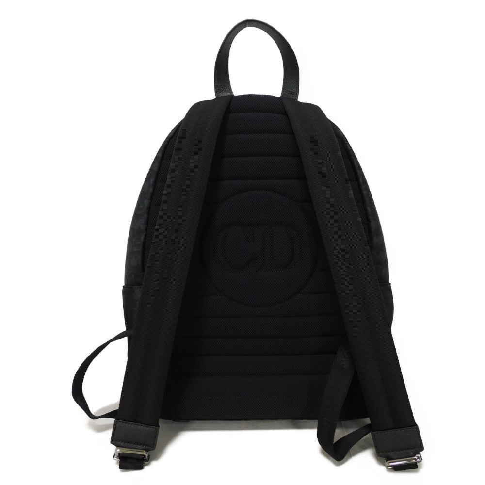 Dior Backpack 1 Peba088 Ypn H10 E Nylon X Grained Calfskin (Embossed) Black Oblique Galaxy Rider Mens Used Authentic