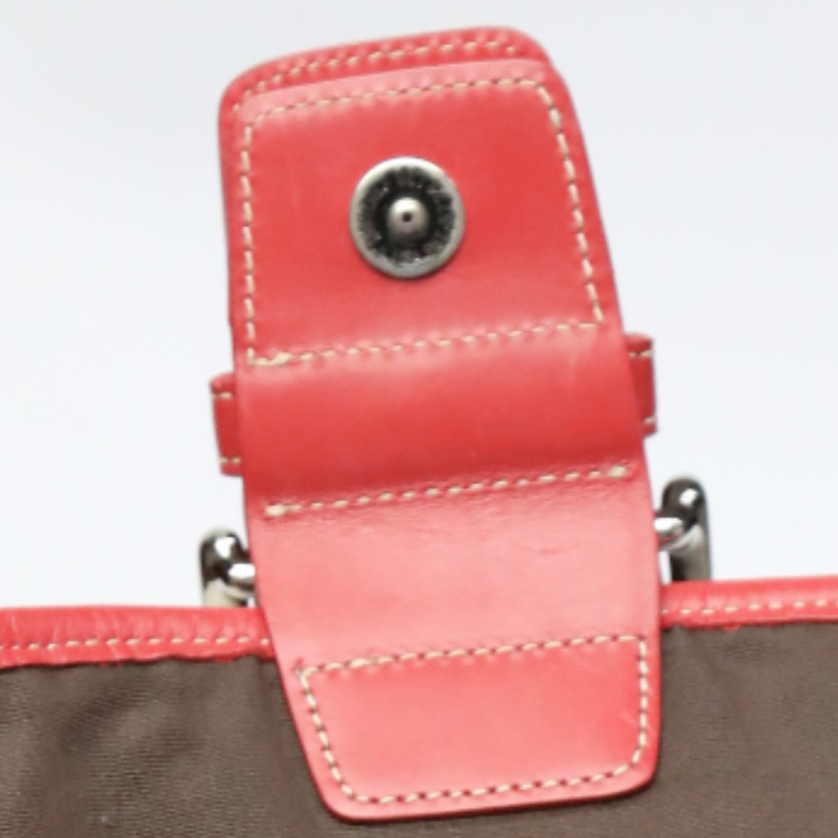 Coach Shoulder Bag 6377 Canvas Red X Brown Signature Crossbody