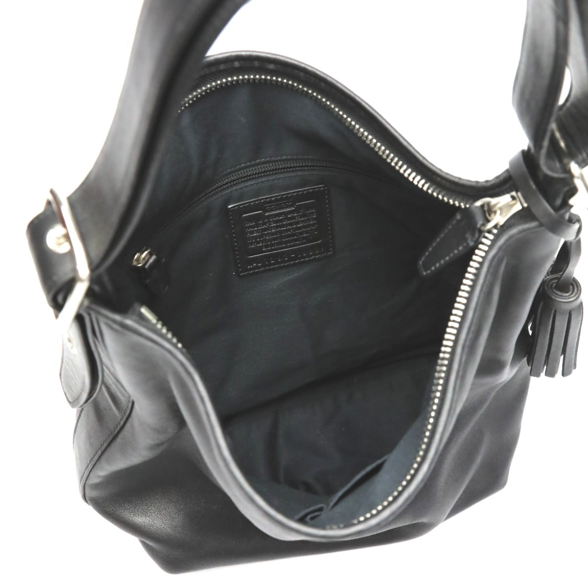 Coach Shoulder Bag 19889 Leather Black 2 Way Bag Cafu Diagonal Crossing Women Used Authentic