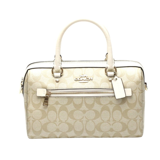 Coach Handbag F83607 Canvas, Leather Beige Cc Canvas Signature