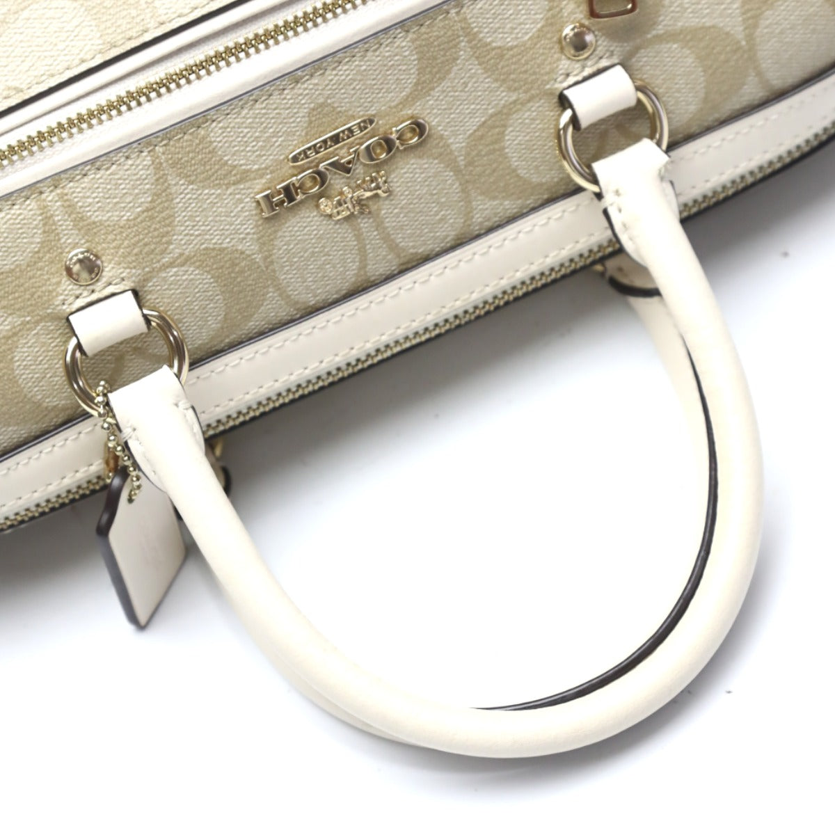 Coach Handbag F83607 Canvas, Leather Beige Cc Canvas Signature