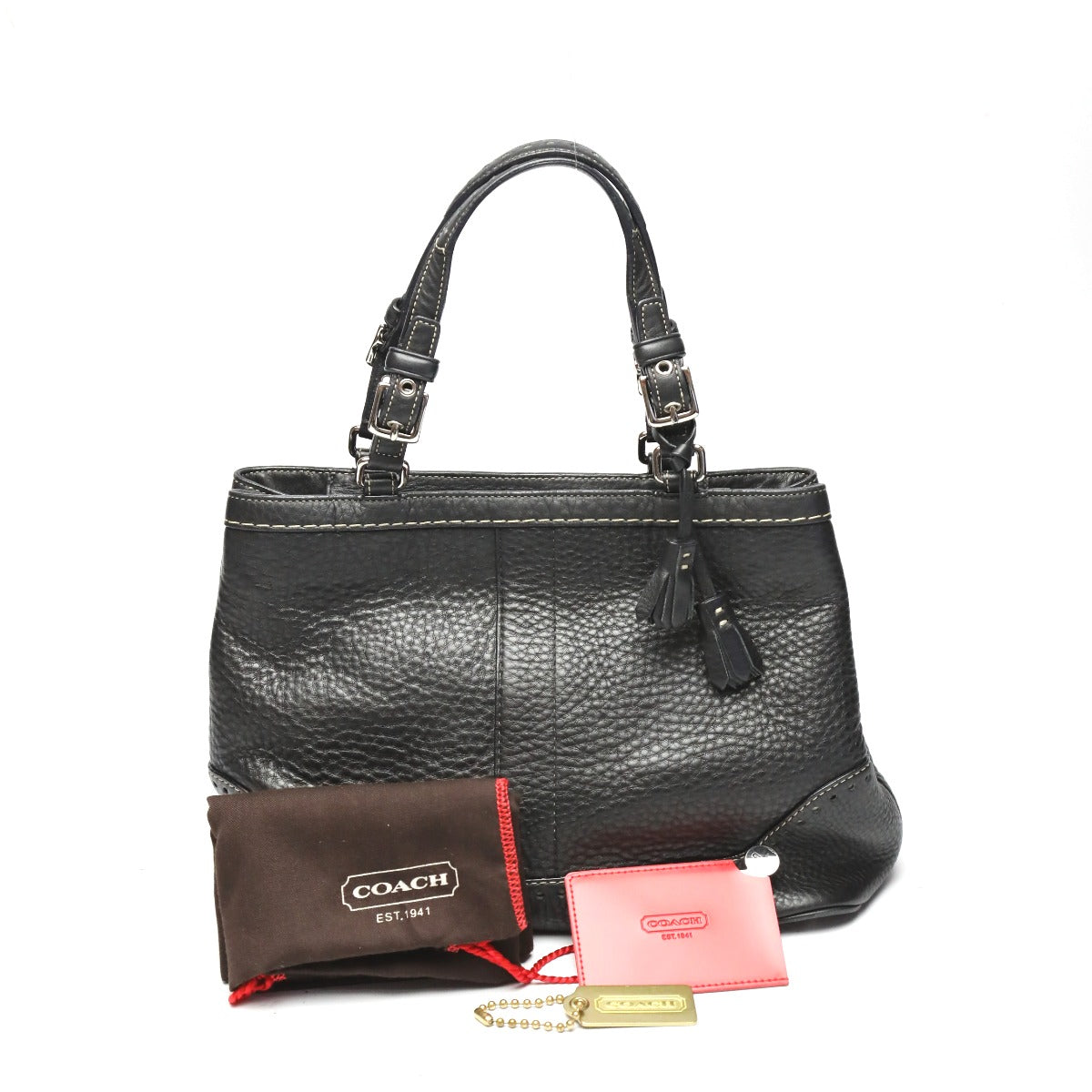 Coach Handbag 5055 Leather Black Fringe