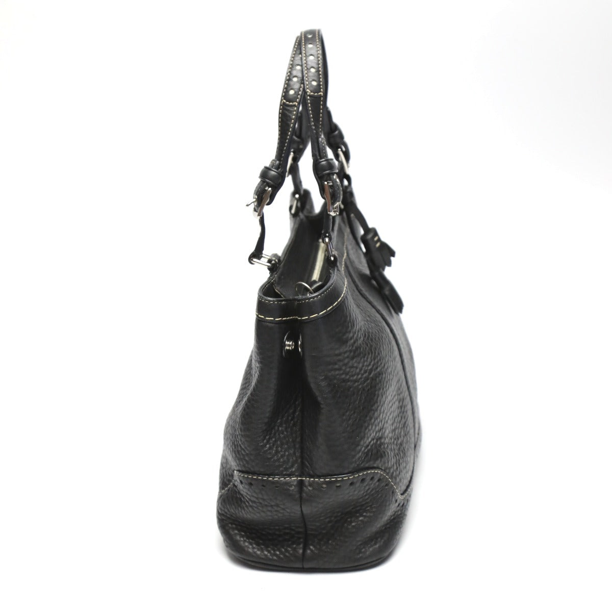 Coach Handbag 5055 Leather Black Fringe