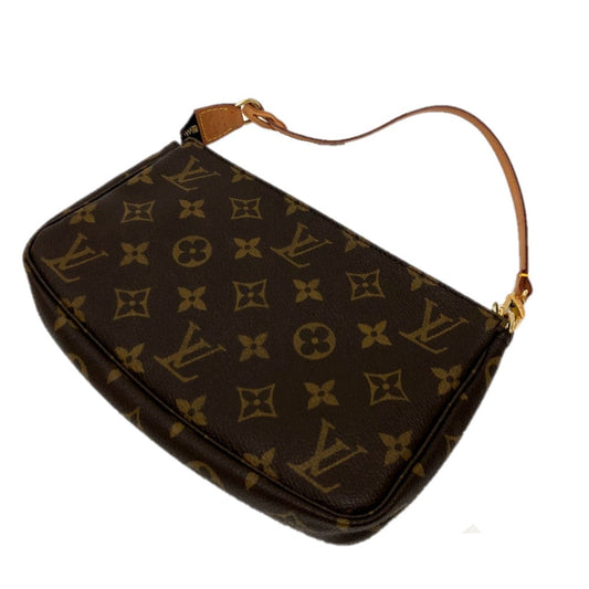 Louis Vuitton Accessory Pouch M51980 Monogram Canvas Brown Women Used Authentic