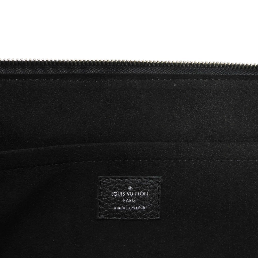 Louis Vuitton Clutch Bag M67768 Taurillon Clemence Leather (Embossed) Noir Lv Logo Embossed Business Bag Cuir Taurillon Clemence Pochette Jules Gm Nm Mens Used Authentic