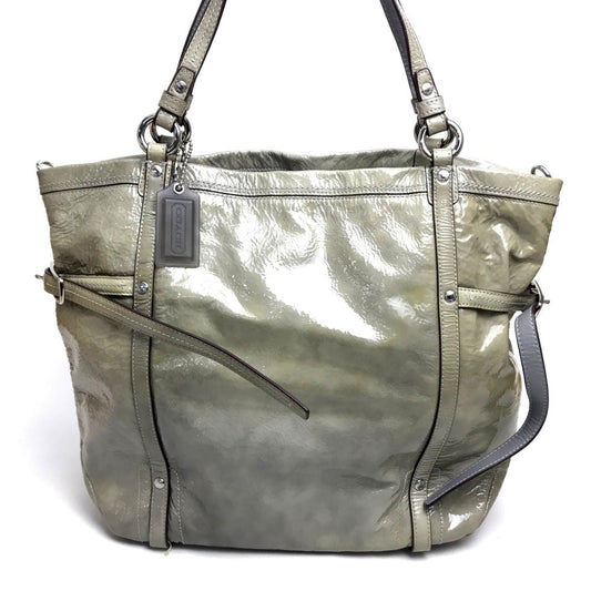 Coach Shoulder Bag 17065 Patent Leather Gray Type Patent Andy Cinchid Men's Women