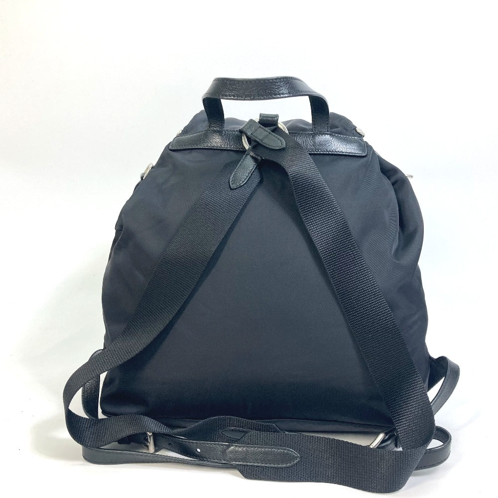 Prada Backpack 1 Bz811 Nylon Black Logo Studs Mens Secondhand Authentic