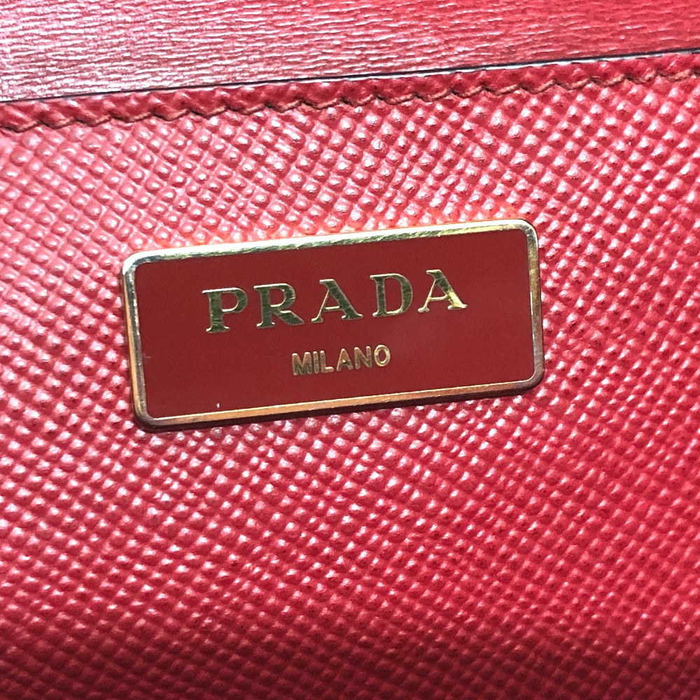 Prada Handbag Bn2729 Safiano Leather Red Front Pocket Women Secondhand Authentic