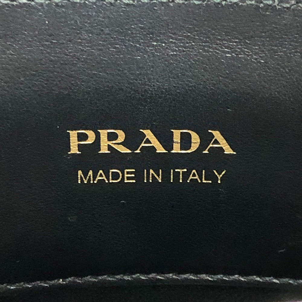 Prada Handbag 1 Ba071 Safiano Leather Black Logo Bicolor Women Used Authentic