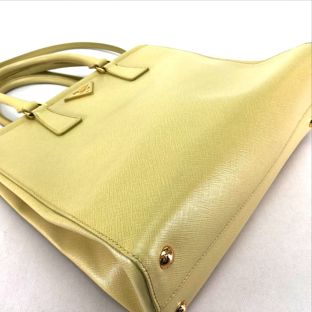 Prada Handbag B2411 M Safiano Leather Yellow Shoulder Bag Women Used Authentic