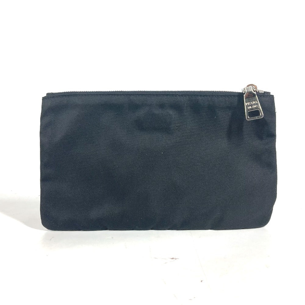 Prada Pouch 2 M1214 Nylon Black Makeup Pouch Cosmetics Pouch Skull Skull Unisex(unisex) Used Authentic